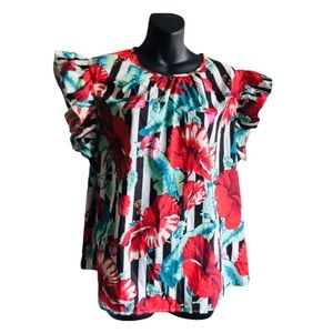 NWT SHEIN Floral Top. Size 2XL